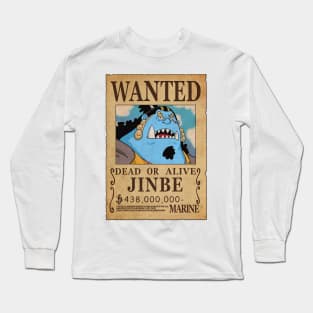 Jinbe Wanted Poster with 438.000.000 berries Long Sleeve T-Shirt